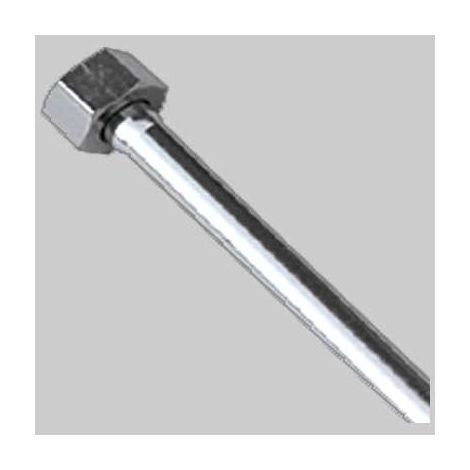 Tubetto Rame Cromato Completo di Calotta 3/8 Femmina Mm 10 cm 100 De Borri