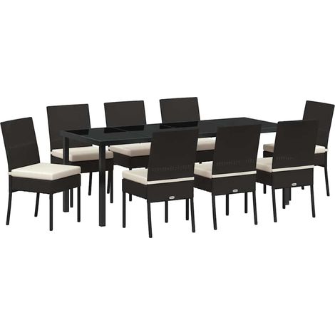 Maison Exclusive - Set da Pranzo per Giardino 9 pcs Nero