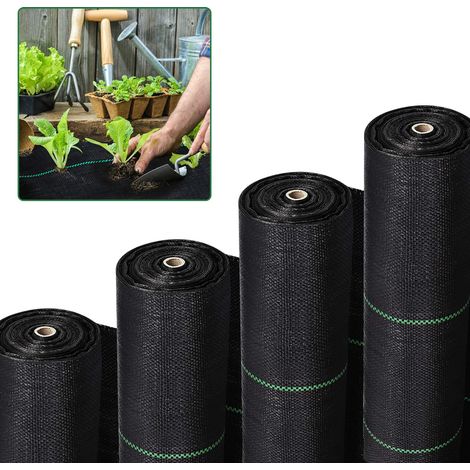 Jiubiaz 4x10m Toile de paillage anti-mauvaises herbes – Protection efficace pour potager et plates-bandes