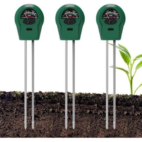 Testeur De Sol 3 en 1,3 dans 1 Testeur D'humidité,3 Pièces PH-Mètre De Sol,Soil Moisture Meter,Testeur Humidité Plante pour la Maison,Pelouse,Plante,Ferme,de (1/5)