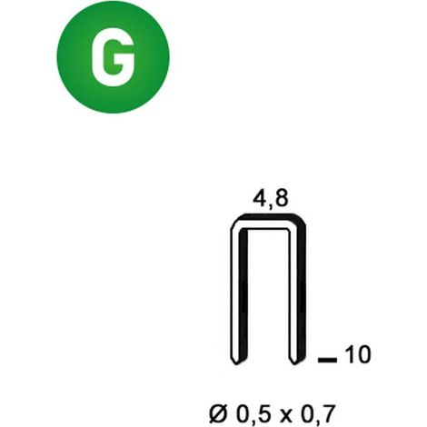 23 000 Agrafes Galvanisées U-10 - 4.8x10x0.5x0.7 mm - D-Work