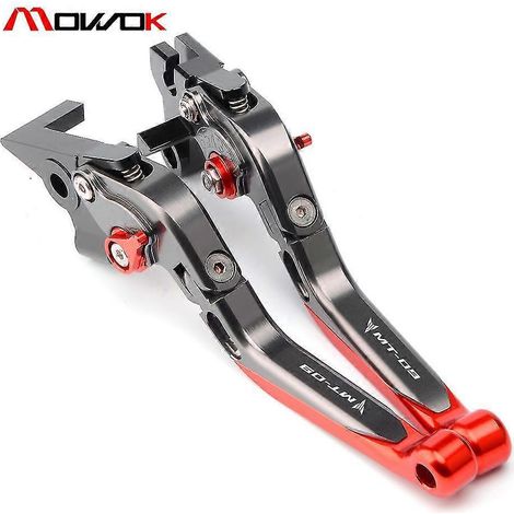 Leviers de frein et d'embrayage pliables, réglables et extensibles pour Yamaha MT-09 (2014-2020), MT-07 (2014-2016-2022) - Rouge titane MT-09 (1/5)