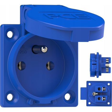 1040-0B Einbausteckdose mit Erdungsklappe 16A 230V (1/5)
