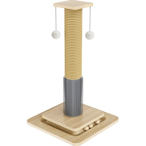 Arbre à Chat avec Griffoir 3-en-1 - Tour d'Escalade Stable, Poteaux en Sisal Résistant, Jeu Interactif avec Balles, Pour Chat d'Intérieur, Facile à Monter (1/5)