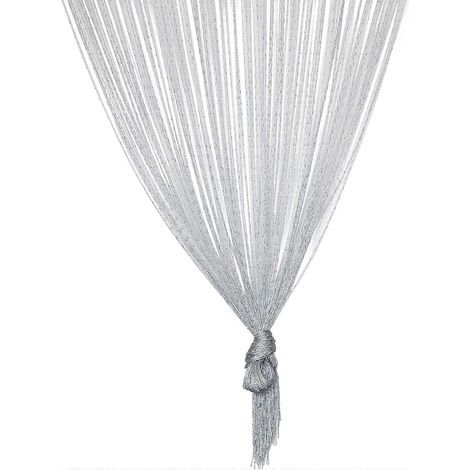 Rideau de séparation de porte/fenêtre en fil tissé à paillettes argentées, motif gouttes de rosée, dimensions : 100 cm x 200 cm, décoration gothique d’Halloween (1/5)