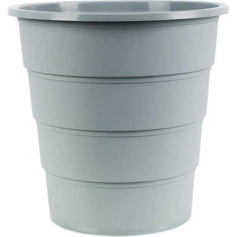 Corbeille à papier 16 l en plastique Design poubelle ronde pour bureau cuisine Couleur : gris élégant et pratique Dimensions : 30,8 x 31 x 30 cm