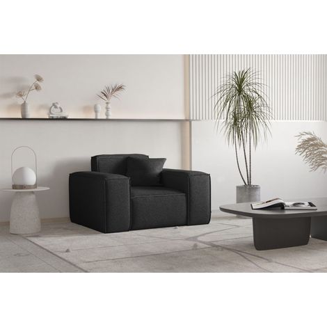 Sessel Designersessel CELES PREMIUM in Stoff Ascot Bukla Schwarz (1/3)