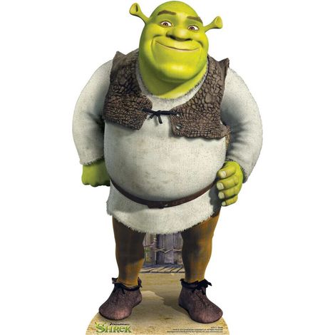 Figurine en carton Shrek debout qui sourit Hauteur 94 cm