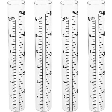 Regenmesser Ersatzglas 4 Stück Messrohr en Verre Transparent (1/5)