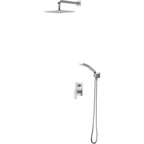 OMNIRES Baretti - Brauseset mit Unterputzarmatur, mit Einbaukörper, 25x25 cm, 3 Strahlarten, Chrom SYSBA10XCR