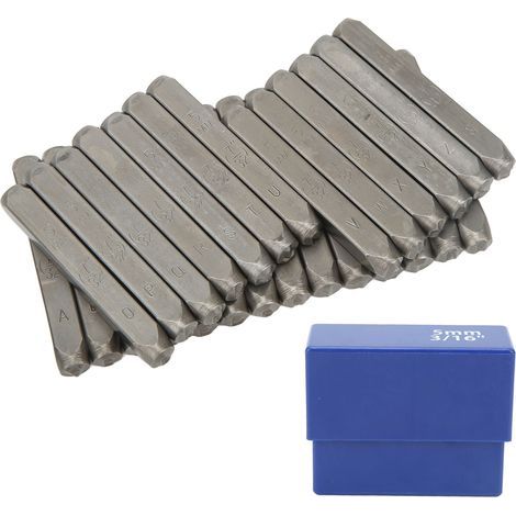 Jeu de Poinçons Lettres 27 Pièces en Acier au Carbone pour Gravure sur Métal et Bijoux 5mm