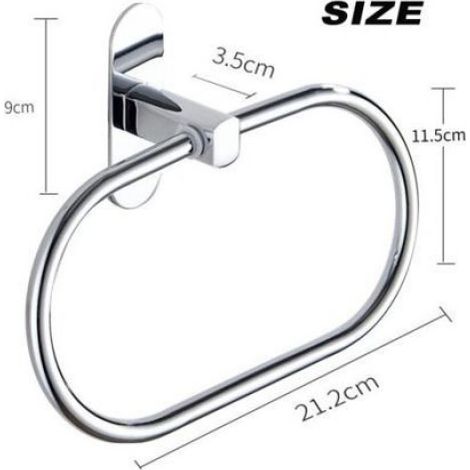 Anneau Porte-Serviettes sans Perçage, Porte-Serviettes Rond, Porte-Serviettes de Salle de Bain en Acier Inoxydable,Croche (1/5)