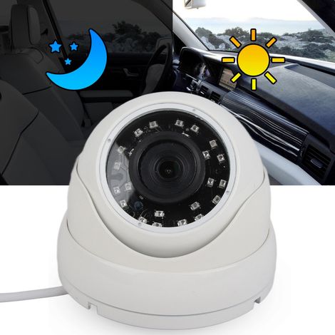 Caméra dôme infrarouge 1080p AHD extérieure PAL, étanche, 24 LED, pour voitures, bus et cabines (blanche). (1/5)