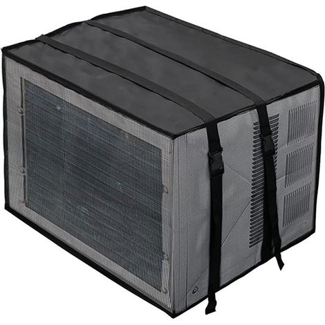 Couverture de climatiseur Housses de climatiseur en tissu Oxford très résistantes pour unités de fenêtre avec sangles réglables,Couvercle AC étanche noir anti-poussière extérieur pour les intempérie (1/5)