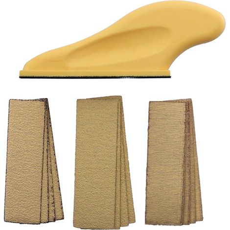 1 Mini ponceuse, poignée ergonomique, papier abrasif adhésif, pour bricolage bois céramique métal (1/5)