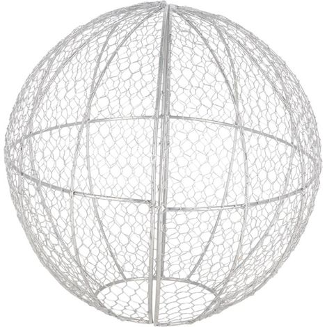 Topiaire Forme Boule L - Métal d'Argent - 41,2 x 41,2 x H 37,8 cm - Livraison gratuite