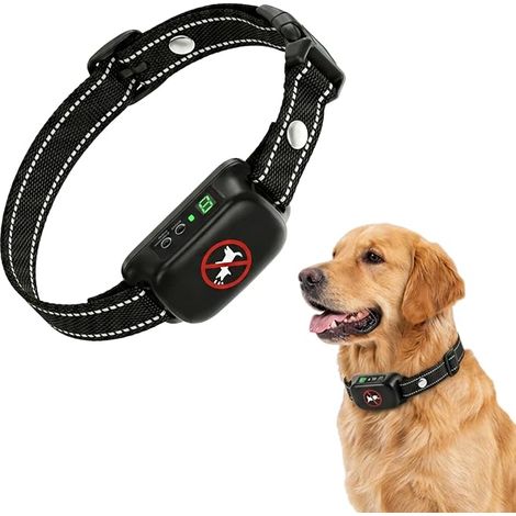 Collier Anti Aboiement Chien sans Choc, Rechargeable et Étanche, 4 Modes Son et Vibration, Sensibilité Réglable pour Petit Moyen Gros Chien