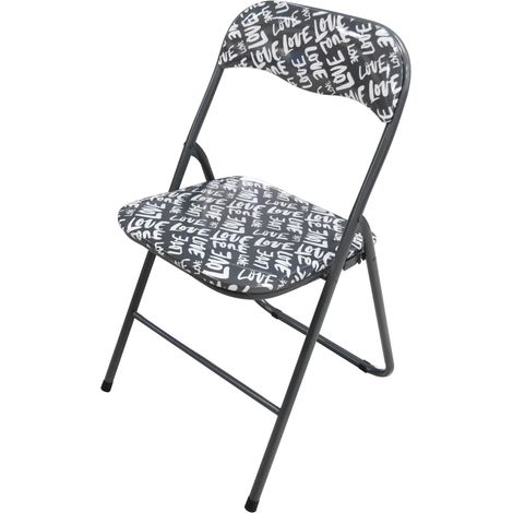 MAURY'S SEDIA LOVE PIEGHEVOLE CON DESIGN IN COLORE GRIGIO