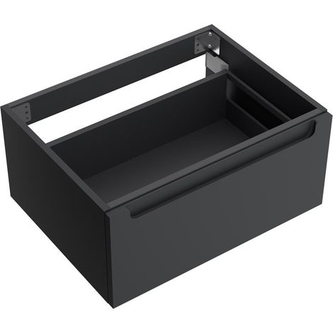 Meuble sous-lavabo MONTERREY 600 1 tiroir métallique avec fermeture douce BLACK VELVET 598 x 270 x 450 mm (1/3)