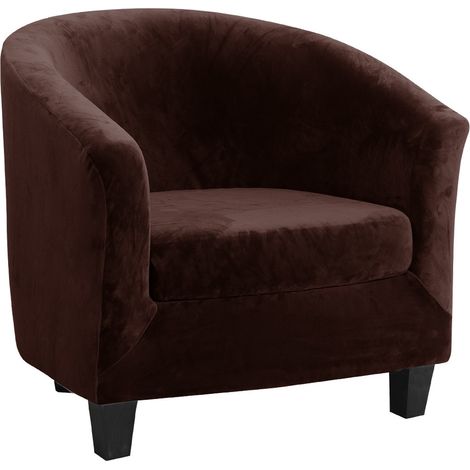 Lot de 2 housses de chaise de bain, housse extensible en velours avec coussin, fond antidérapant, pour salle de bain et salon (1/5)