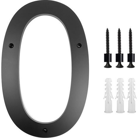 10 Inch House Number Plaque (10, Black) Modern Door Numbers Sign Plate Zinc Alloy House Address Numbers