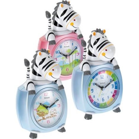 Mebus 26637 Kinder-Quarzwecker Motiv Zebra farblich sortiert Kinderuhren (1/4)