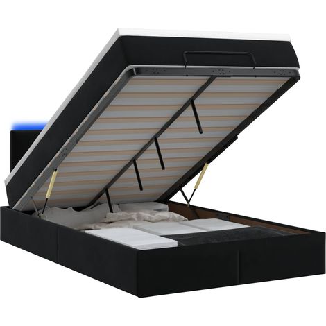 Maison Exclusive - Letto Ottomano con Materasso e LED Nero 120 x 190 cm Velluto (1/5)