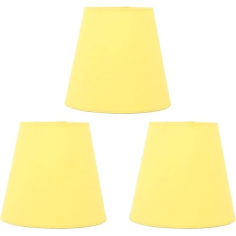 Lot de 3 abat-jour jaunes en tissu moderne pour ampoule E14, abat-jour de chevet pour chambre, housse anti-poussière (1/3)