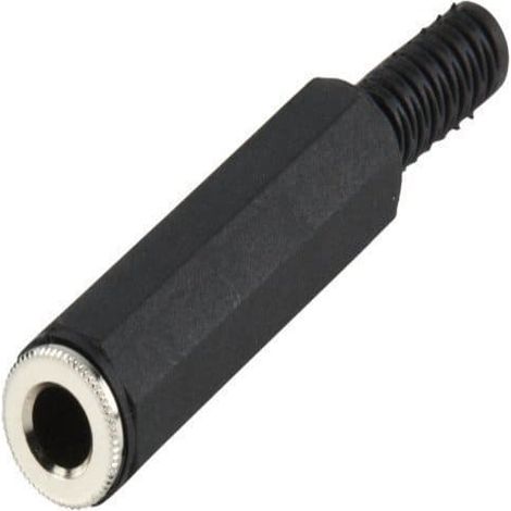 Conector audio jack hembra 6.35 mm estereo  Negro