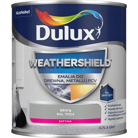 Dulux Weathershield Acryl-Emaille für Metall und Holz, Grau, 0,7 l