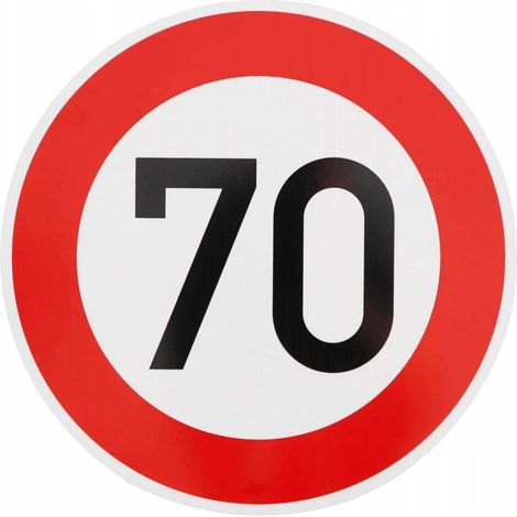 Panneau de signalisation ORIGINAL 70 KM/H, n° 274-70, panneau métallique commémoratif d'un 70e anniversaire, 42 cm, avec film adhésif - type 1 (1/2)