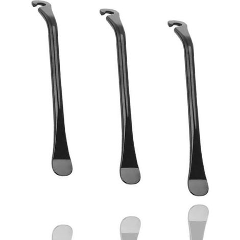 Levier Demonte Pneu - Acier Au Carbone - Pour Velo Route Vtt Urbain - 3 Pieces (1/4)