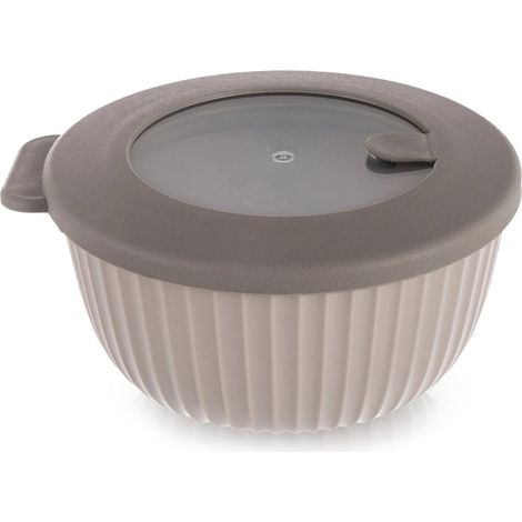 Microwave-Safe 500ml Bowl with Lid, Beige (1/5)