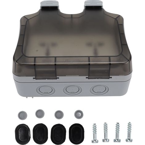 Bloc prise interrupteur extérieur IP66 étanche anti-poussière 13A 250V avec couvercle de protection (1/5)
