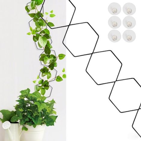 Treillis métallique pour plantes grimpantes, 18 pièces avec crochets, hauteur 229 cm, noir (1/5)
