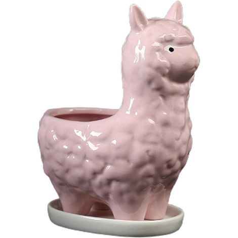 Weiße Keramikvase in Lamaform, künstlerische Skulptur für das Wohnzimmer, florale Dekoration, Wanddekoration für den Innenbereich