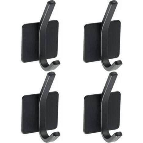 4 Pcs Crochet Adhésif Patère Murale Adhésive en Acier Inoxydable SUS 304 Porte Manteau Mural Noir Porte Serviette pour Salle de Bain ou Cuisine (1/5)