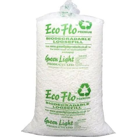 15 x White Eco Flo Biodegradable Loose Fill Packing Peanuts