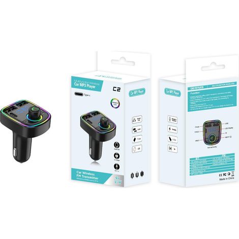 C1 Car Bluetooth Hands-free MP3 Player Music Player Car FM Transmitter with Car Charger Power Source -- C2 with Packaging (1/3)