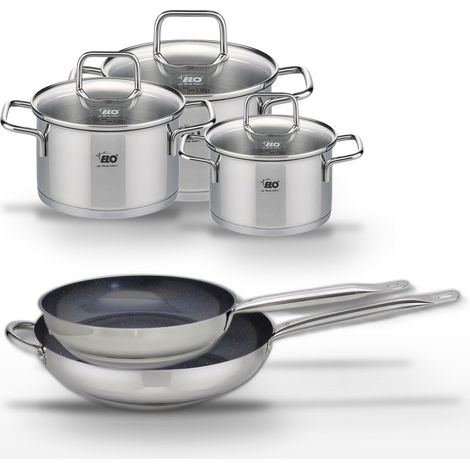 Lot 2 Poêles 28/32cm & 3 Faitouts 12/14/16cm Elo Profi Therm Platinum (1/5)