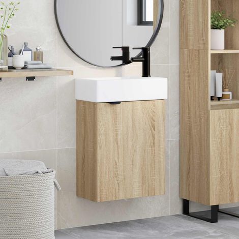 Módulo de baño con grifería Roble 45,5 x 22,5 x 84 cm