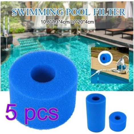 5pcs Réutilisable Lavable Éponge Coussin Filtre Mousse Bassin Pour Intex S1 Type Spa 10.87.34Cm (1/4)