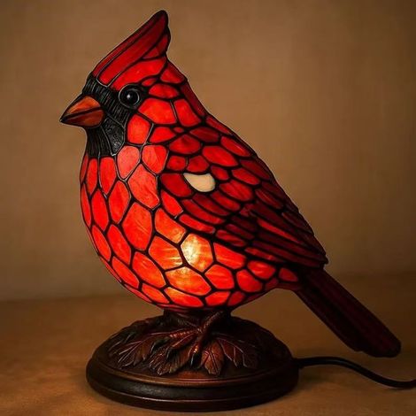 Vogel-Tischlampe (batteriebetrieben) – Retro-Tischlampe – 3D-Tier-Nachtlicht – 17 cm – LED-3D-Lichtornament