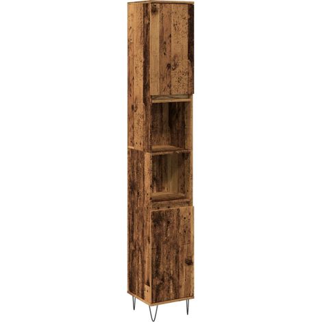 Maison Exclusive - Badschrank Altholz-Optik 30x30x190 cm Holzwerk