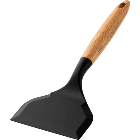 (Noir) Ustensiles de cuisine en silicone alimentaire, spatule de cuisine (1/2)