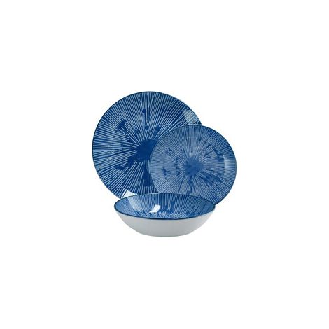 SERVIZIO PIATTI CERAM 18PZ BLU Q.TA 2