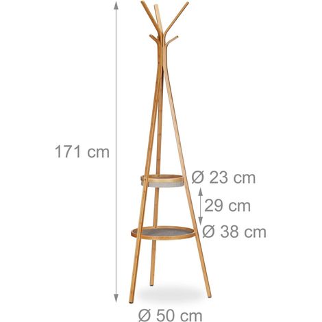 Perchero mueble de entrada 171 cm en bambú 130002194