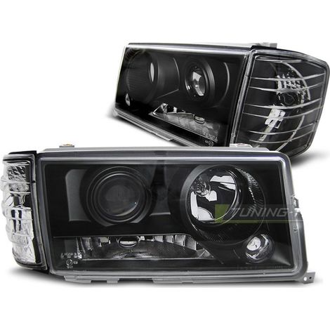 Paire de feux phares Mercedes 190 W201 82-93 Design noir-27361454