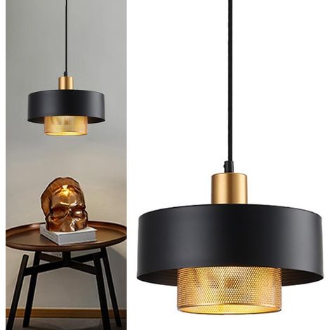 Suspension industrielle en fer avec batterie, sans prise de courant, lampes suspendues à piles, à télécommande, pour îlot de cuisine, rechargeable, sans câblage (noir (1/5)