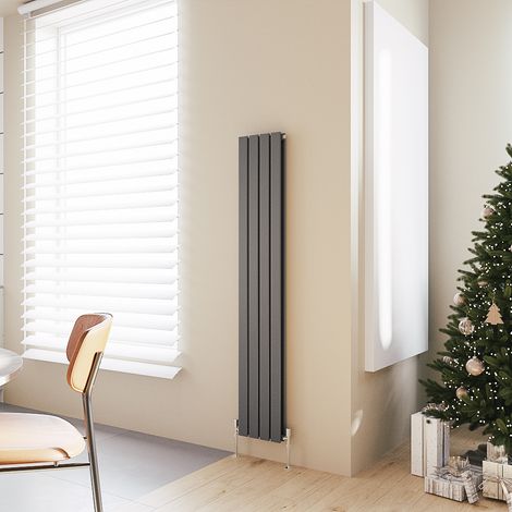 Acezanble Vertical Flat Panel Radiator Central Heating Rad 1600x272mm Double Anthracite